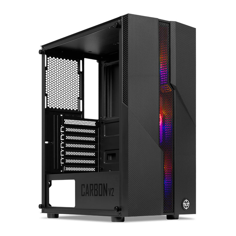Gabinete Gamer TGT Carbon V2, Mid-Tower, Lateral De Vidro, Com 3 Fans Rainbow, Preto, TGT-CBNV2-BK - miniatura 3