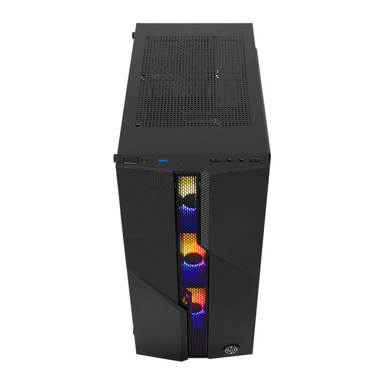 Gabinete Gamer TGT Carbon V2, Mid-Tower, Lateral De Vidro, Com 3 Fans Rainbow, Preto, TGT-CBNV2-BK - miniatura 5