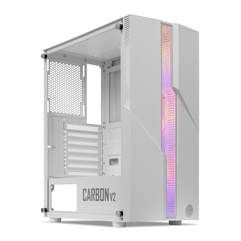 Gabinete Gamer TGT Carbon V2, RGB, Mid-Tower, Lateral De Vidro, Com 3 Fans, Branco, TGT-CBNV2-WH - miniatura 3