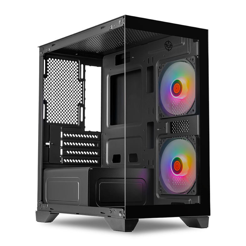 Gabinete Gamer TGT Gladiator, Rainbow, Mid-Tower, Lateral de Vidro, Com 2 Fans, Preto, TGT-GLD-BK - miniatura 4