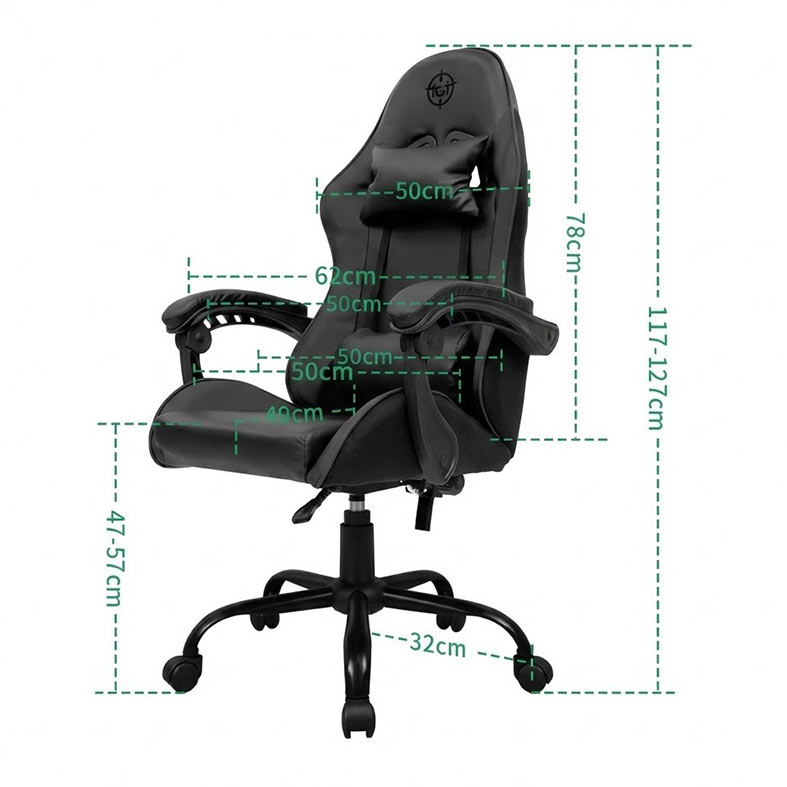 Cadeira Gamer TGT Heron, Espuma Moldada, Preta, TGT-HR-BL01 - miniatura 5