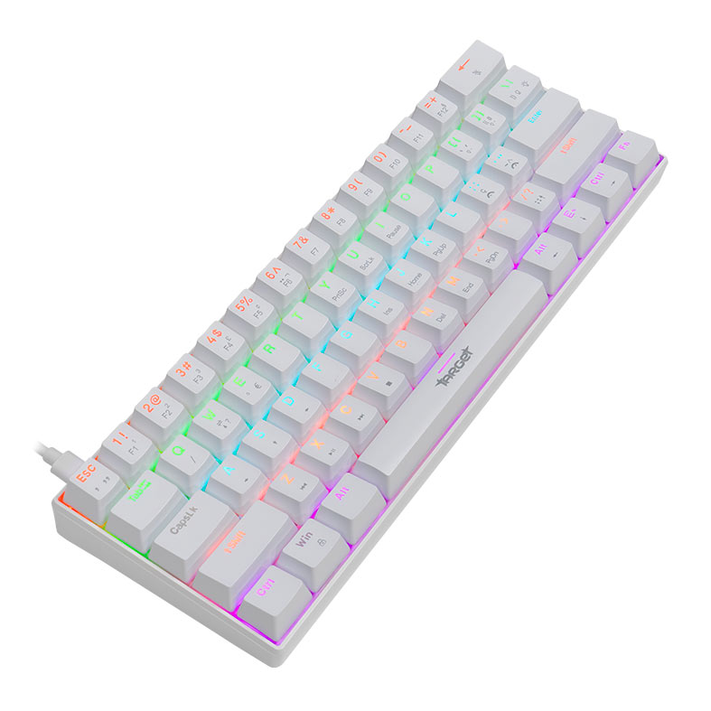 Teclado Mecanico TGT Sherman Compacto V2, Rainbow, ABNT2, Switch Huano Azul, Branco, TGT-SHCPTW-RBW02 - miniatura 3