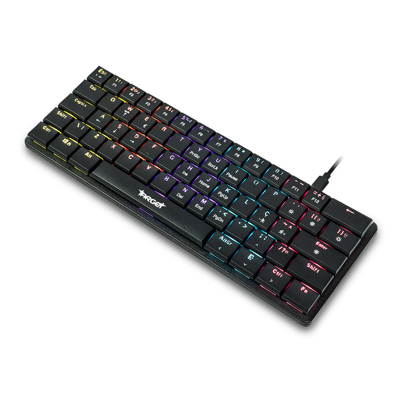 Teclado Mecanico TGT Sherman LP60, Rainbow, ABNT2, Switch Azul, Preto, TGT-SHLOW-RBW01 - miniatura 4