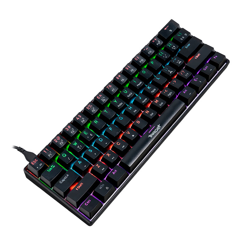 Teclado Mecanico Gamer TGT Sherman Compacto, Rainbow, ABNT2, Switch Huano Azul, Preto, TGT-SHTKL-RBW01 - miniatura 3