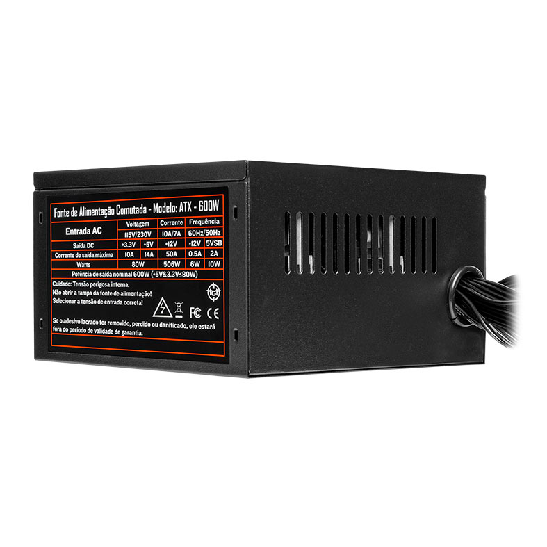 Fonte TGT Tomahawk T3, 600W, Preto, TGT-T2WK600-BK01 - miniatura 4