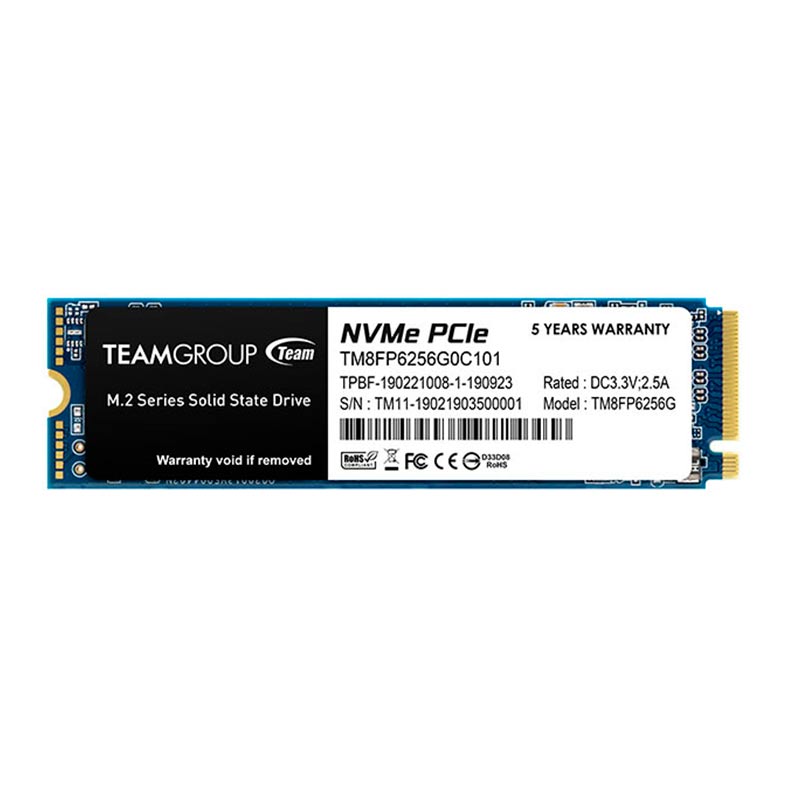 SSD Team Group MP33 256GB, M.2 2280, PCIe NVMe, Leitura 1600MB/s, Gravacao 1000MB/s, TM8FP6256G0C101 - imagem 1