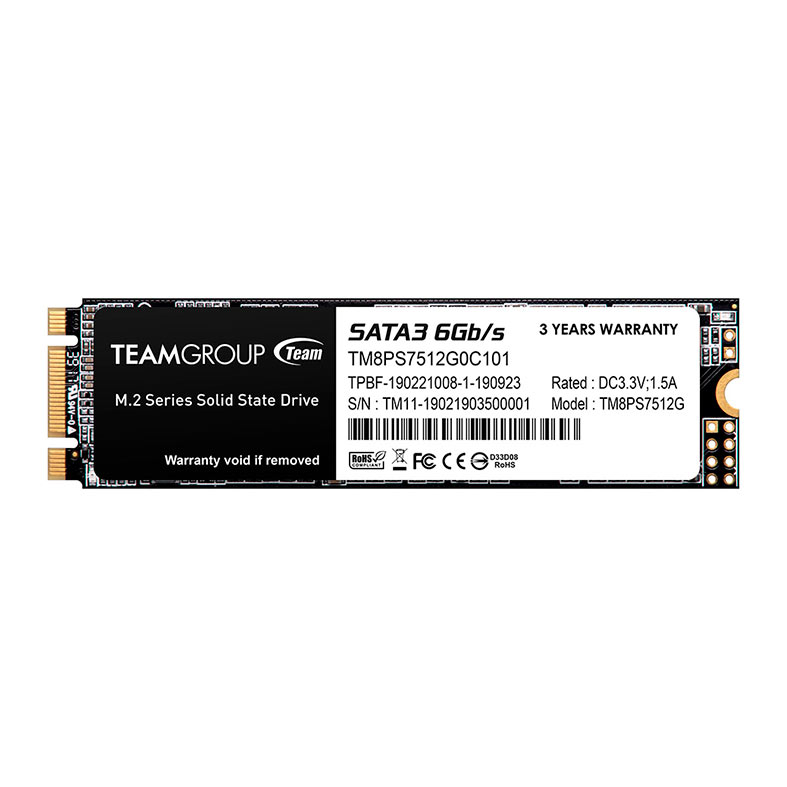 SSD Team Group MS30 512GB, M.2 2280, Sata III 6GB/s, Leitura 530MB/s, Gravacao 430MB/s, TM8PS7512G0C101 - imagem 1