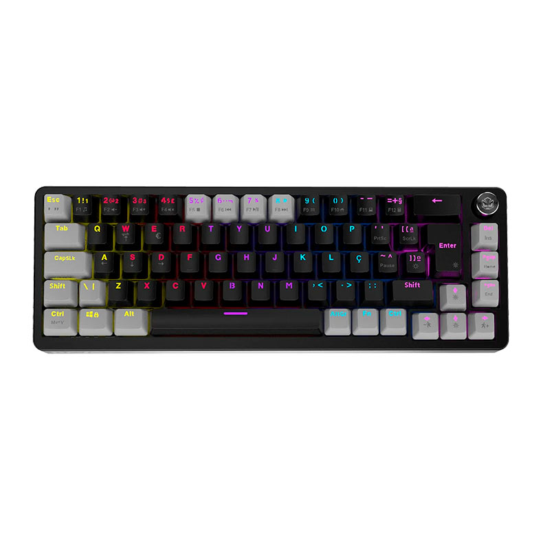 Teclado Mecanico PCYES Mecka, 65%, Rainbow, ABNT2, Switch Blue, Preto, TPMKBVBL - imagem 1