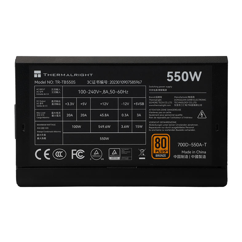 PRE VENDA - Fonte Thermalright TR-TB550S, 550W, 80 Plus Bronze, Preto, TR-TB550S - miniatura 5
