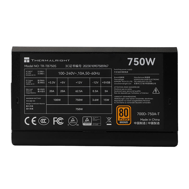 PRE VENDA - Fonte Thermalright TR-TB750S, 750W, 80 Plus Bronze, Preto, TR-TB750S - miniatura 5