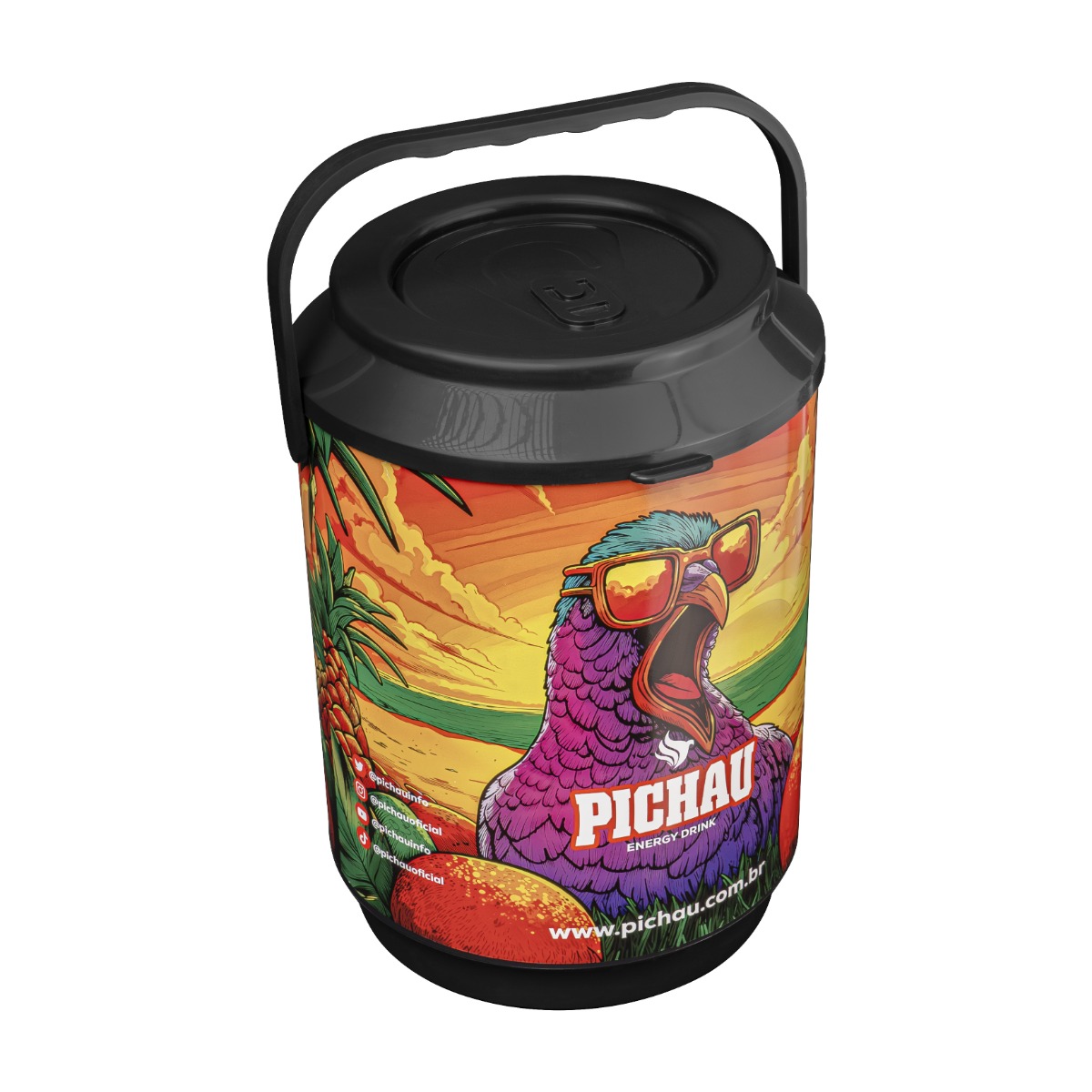 Kit Caixa Termica Pichau + Energético Pichau Tropical, Lata 350Ml, Com Açúcar, com 9 Unidades - miniatura 3