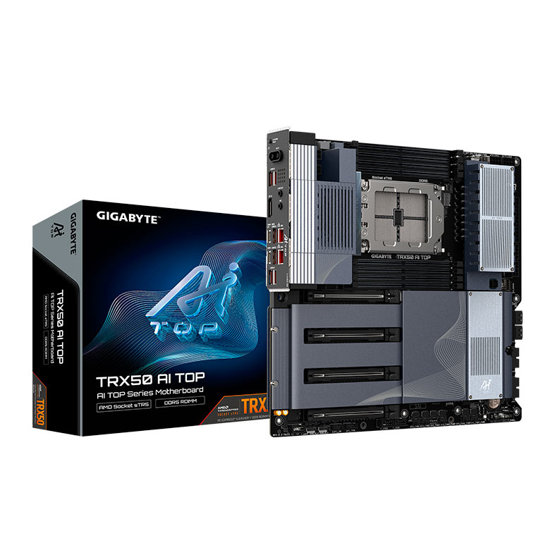 Placa Mae Gigabyte TRX50 AI TOP, DDR5, Socket AMD sTR5, E-ATX, Chipset AMD TRX50, TRX50-AI-TOP - miniatura 3