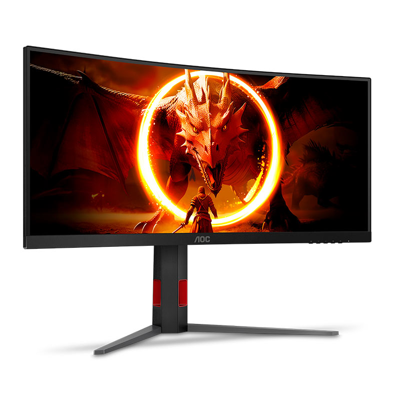 Monitor Gamer AOC Agon Quad 34, 34 Pol, VA, WQHD, 0.5ms, 180Hz, FreeSync Premium, HDMI/DP, U34G4C - miniatura 3