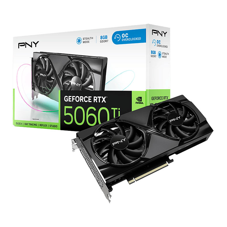 Placa de Video PNY GeForce RTX 5060 Ti Dual OC, 8GB, GDDR7, 128-bit, VCG5060T8DFXPB1-O - miniatura 3