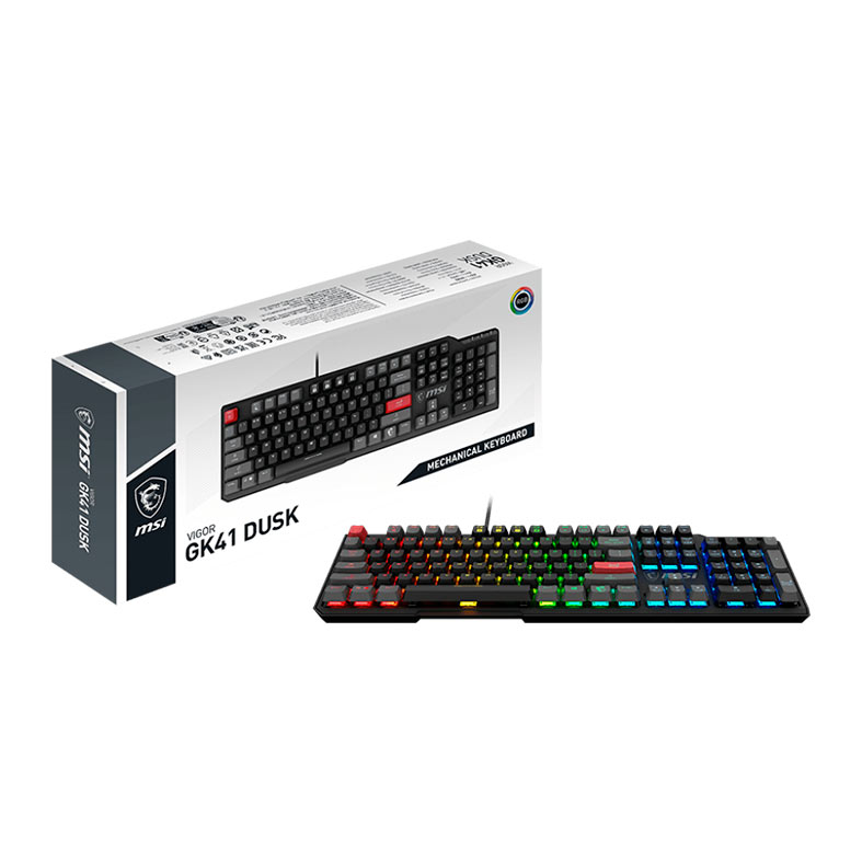 Teclado Mecanico MSI Vigor GK41, RGB, Switch Vermelho, Preto, VIGOR-GK41-DUSK-LR-US - miniatura 6
