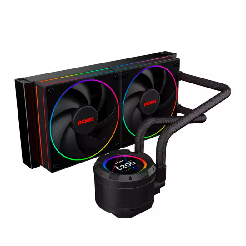 Water Cooler PcYes Vision Black Vulcan, ARGB, 240mm, Preto, VS240BV - miniatura 3