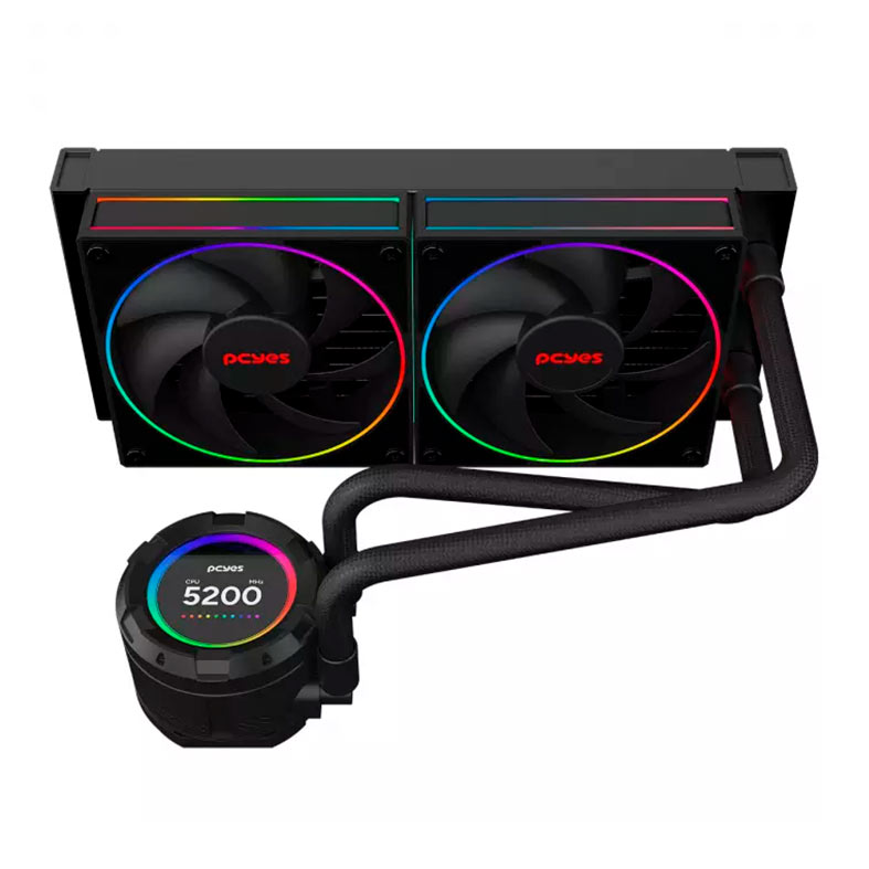 Water Cooler PcYes Vision Black Vulcan, ARGB, 240mm, Preto, VS240BV - miniatura 4