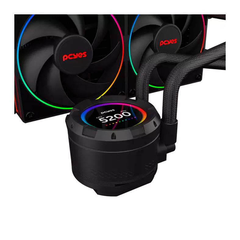 Water Cooler PcYes Vision Black Vulcan, ARGB, 240mm, Preto, VS240BV - miniatura 8