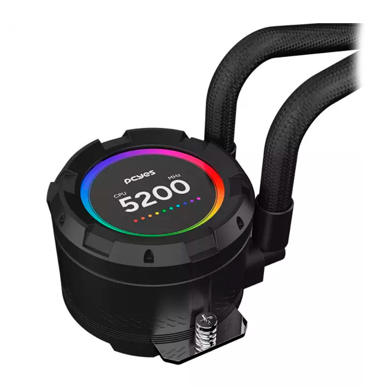 Water Cooler PcYes Vision Black Vulcan, ARGB, 240mm, Preto, VS240BV - miniatura 7