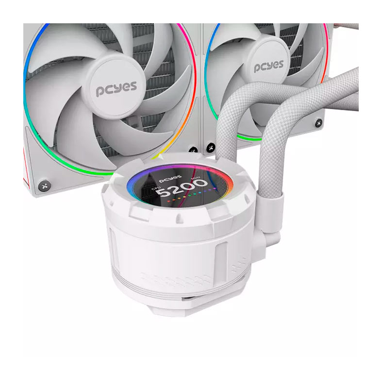 Water Cooler PcYes Vision White Ghost, ARGB, 240mm, Branco, VS240WG - miniatura 8