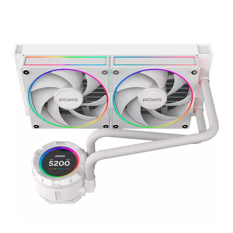 Water Cooler PcYes Vision White Ghost, ARGB, 240mm, Branco, VS240WG - miniatura 4