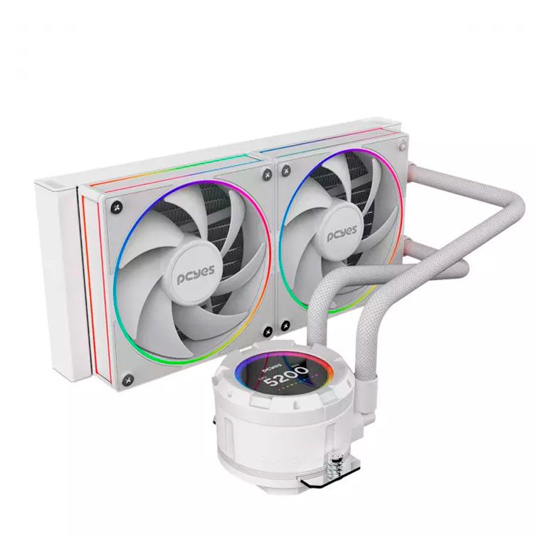 Water Cooler PcYes Vision White Ghost, ARGB, 240mm, Branco, VS240WG - miniatura 3