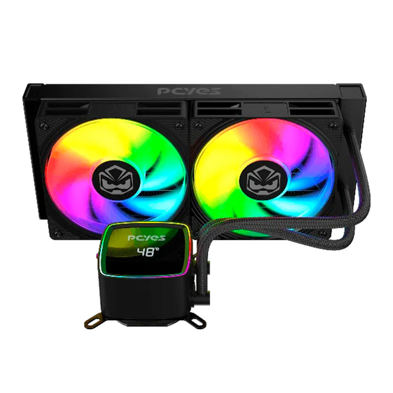 Water Cooler PCYES Duley, ARGB, 240mm, Com Display, Preto, WCDLY240BV - miniatura 4