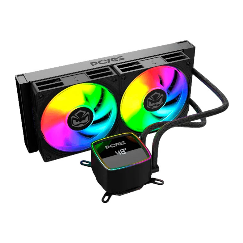 Water Cooler PCYES Duley, ARGB, 240mm, Com Display, Preto, WCDLY240BV - miniatura 3