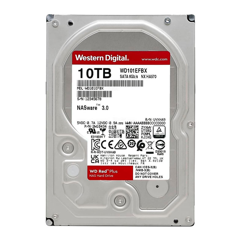 HD WD Red Plus, 10TB, 3.5, 7200 RPM, Sata III 6GB/s, Cache 256MB, WD101EFBX - imagem 1