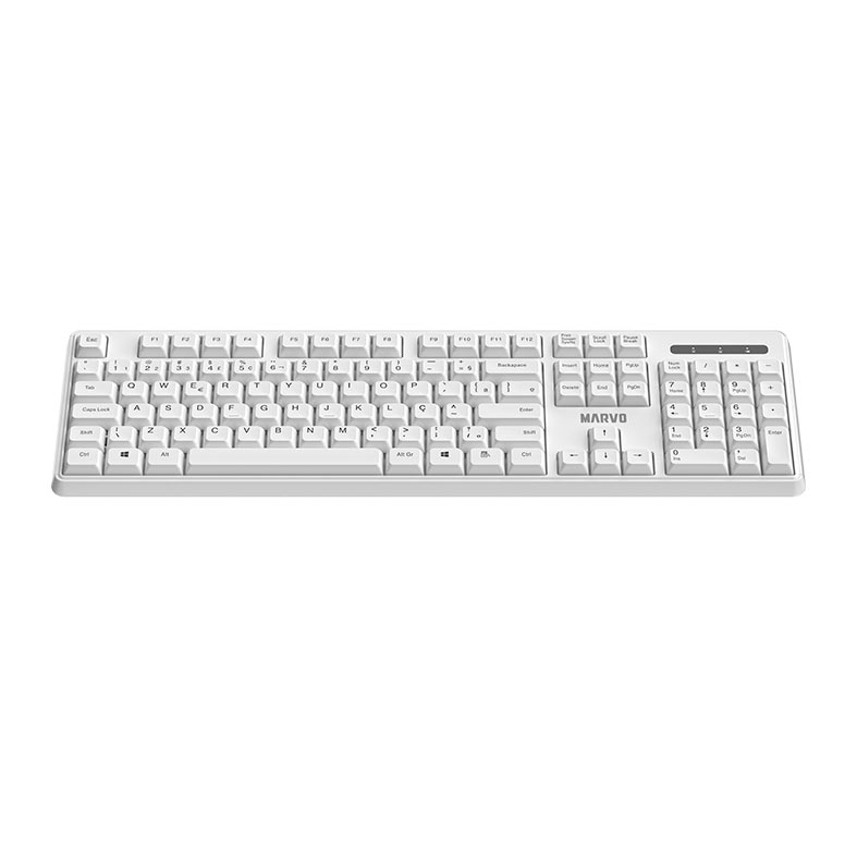 Kit Teclado e Mouse Marvo WS005, ABNT2, 1600PI, Wireless, Branco, WS005-WH-PT - miniatura 8