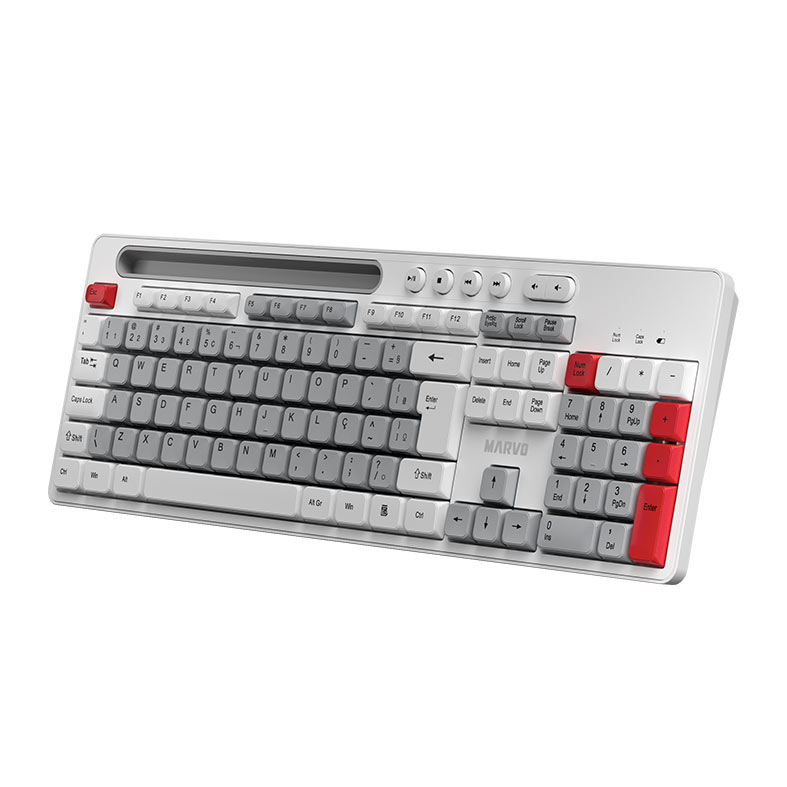 Kit Teclado e Mouse Marvo WS009, ABNT2, 1600DPI, Wireless, Branco e Cinza, WS009-PT - miniatura 5