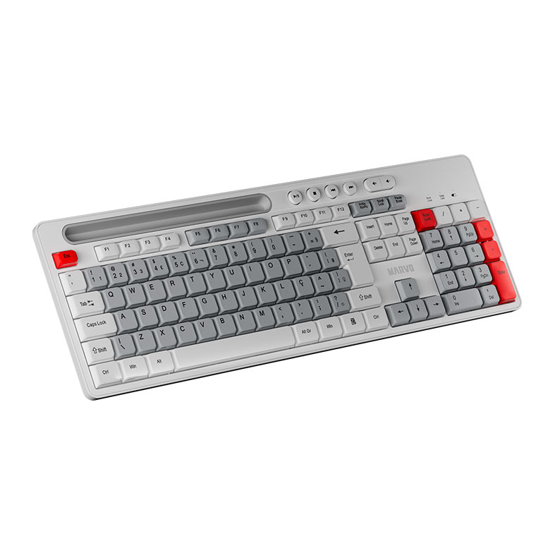 Kit Teclado e Mouse Marvo WS009, ABNT2, 1600DPI, Wireless, Branco e Cinza, WS009-PT - miniatura 3