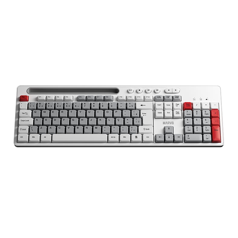 Kit Teclado e Mouse Marvo WS009, ABNT2, 1600DPI, Wireless, Branco e Cinza, WS009-PT - miniatura 8