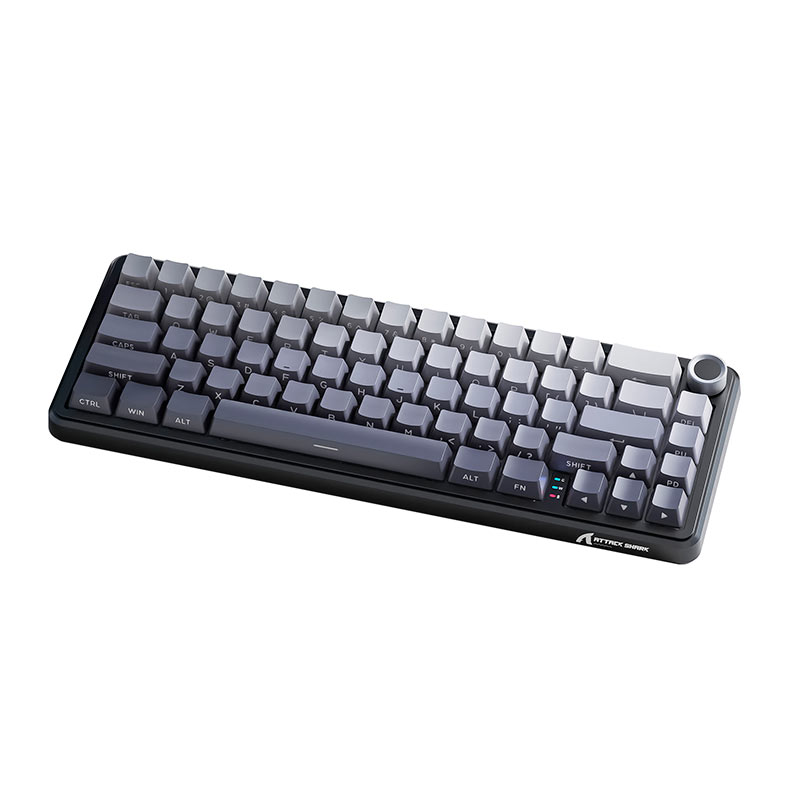 Teclado Mecanico Attack Shark X66, RGB, Switch Strawberry, Tri-Mode, Cinza, X66-GREY - miniatura 5