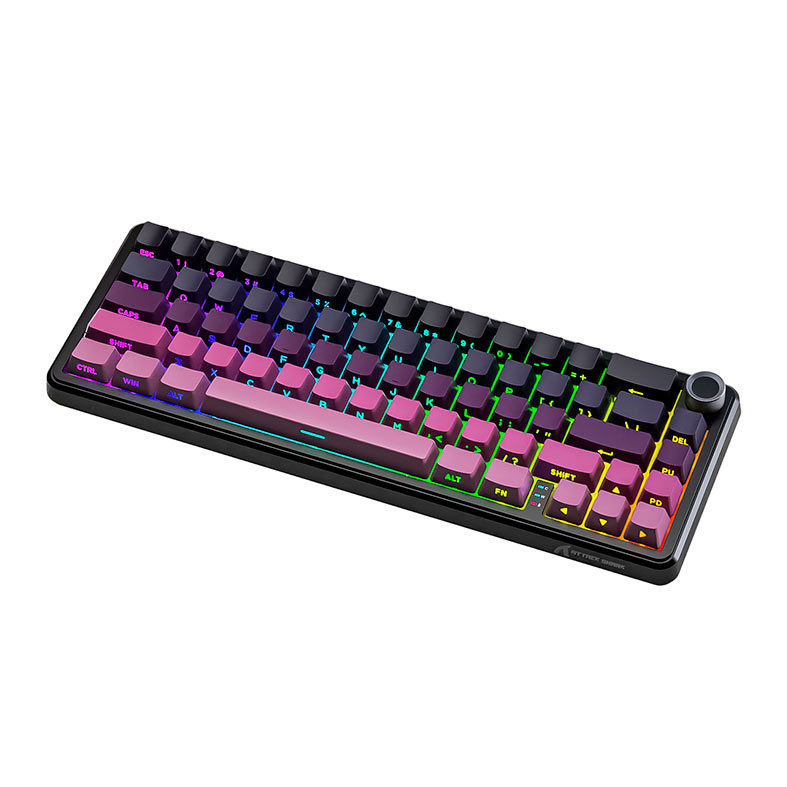 Teclado Mecanico Attack Shark X66, RGB, Switch Strawberry, Tri-Mode, Rosa, X66-PINK - miniatura 3