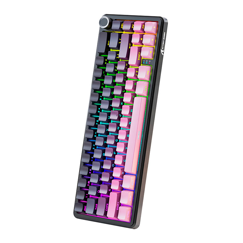 Teclado Mecanico Attack Shark X66, RGB, Switch Strawberry, Tri-Mode, Rosa, X66-PINK - miniatura 4
