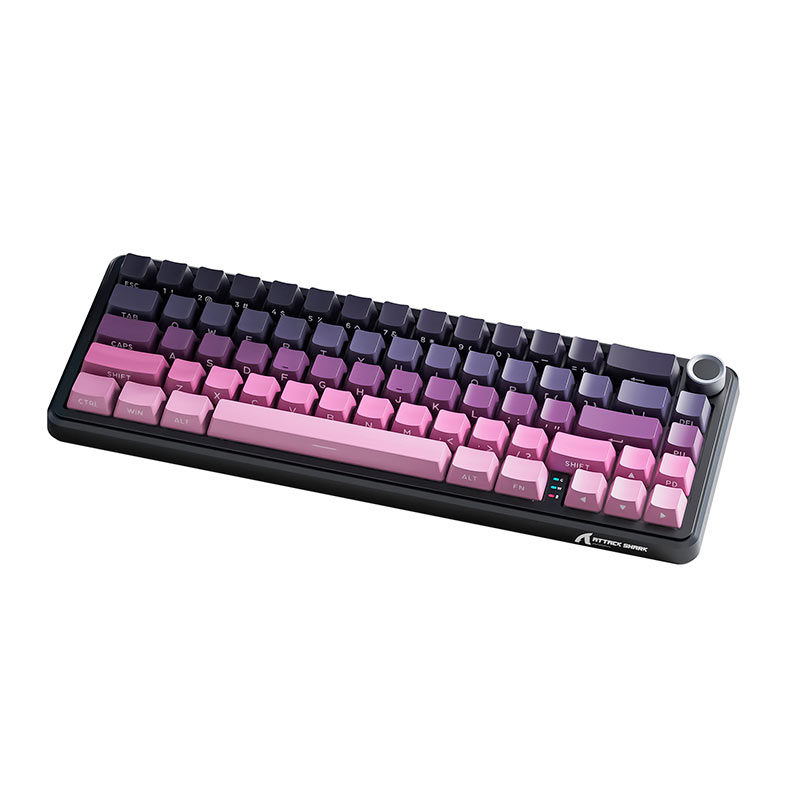 Teclado Mecanico Attack Shark X66, RGB, Switch Strawberry, Tri-Mode, Rosa, X66-PINK - miniatura 5