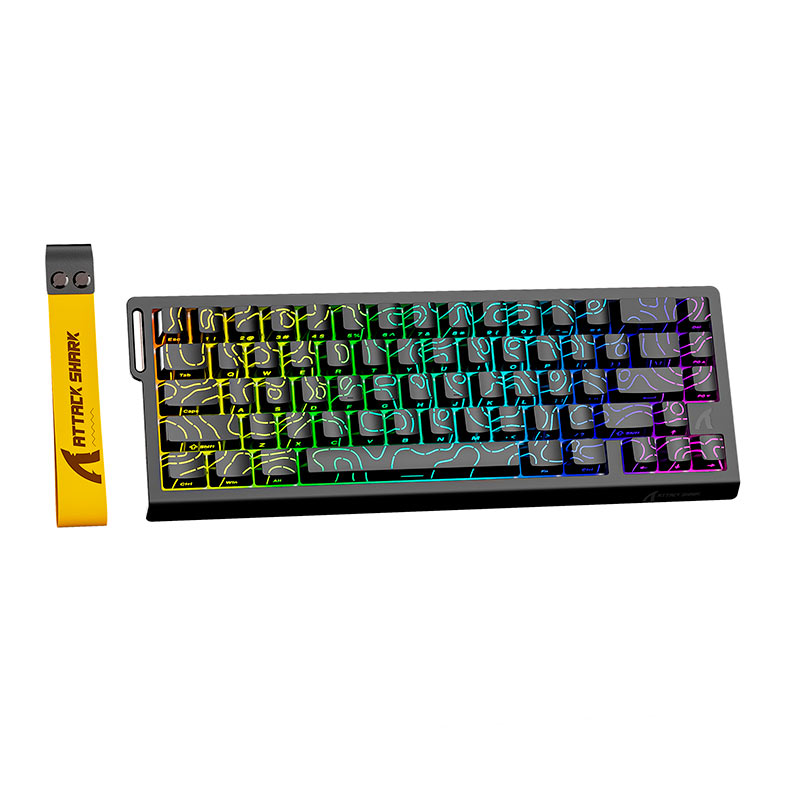 PRE VENDA - Teclado Magnetico Attack Shark X68PRO HE, RGB, Switch Magnetico Linear, Tri-Mode, Black Contours, X68-HE-PRO-BLACK-CONTOURS - miniatura 3