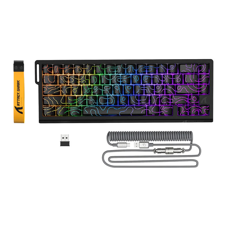 PRE VENDA - Teclado Magnetico Attack Shark X68PRO HE, RGB, Switch Magnetico Linear, Tri-Mode, Black Contours, X68-HE-PRO-BLACK-CONTOURS - miniatura 7