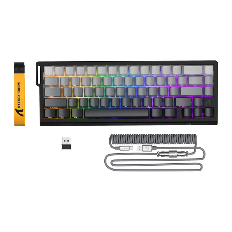 Teclado Magnetico Attack Shark X68PRO HE, RGB, Switch Magnetico Linear, Tri-Mode, Black Gradient, X68-HE-PRO-BLACK-GRADIENT - miniatura 4