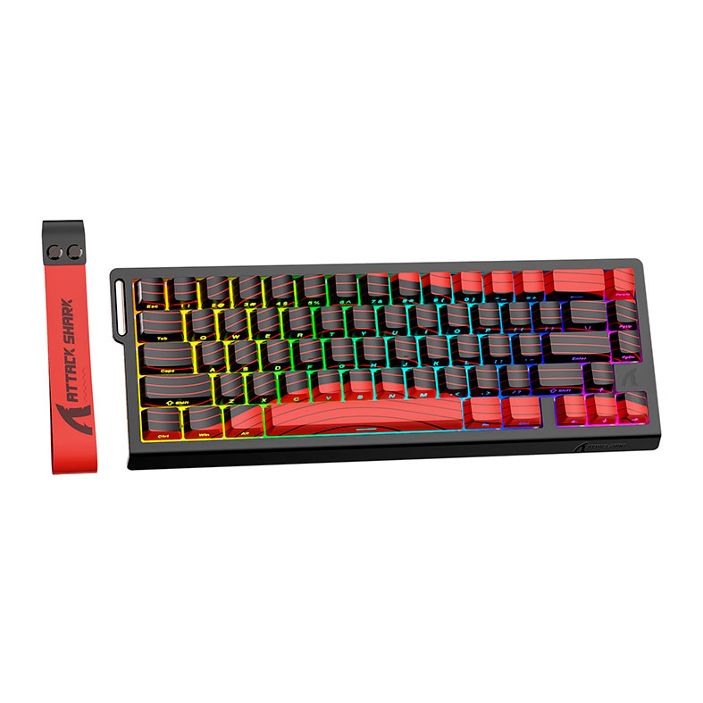 PRE VENDA - Teclado Magnetico Attack Shark X68PRO HE, RGB, Switch Magnetico Linear, Tri-Mode, Vermelho e Preto, X68-HE-PRO-RED - miniatura 3
