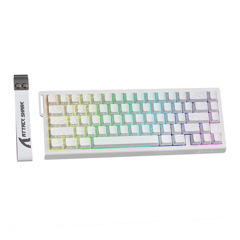 PRE VENDA - Teclado Magnetico Attack Shark X68 HE, RGB, Switch Magnetico Linear, White Contours, X68-HE-WHITE-CONTOURS - miniatura 3