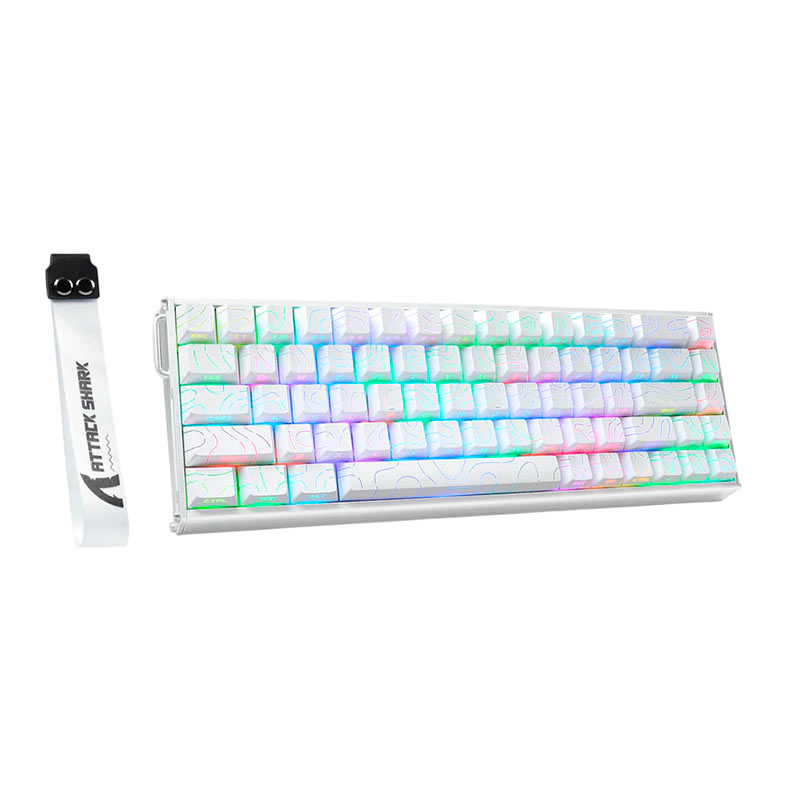 Teclado Magnetico Attack Shark X68MAX HE, RGB, Switch Magnetico Linear, White Contours, X68-MAX-WH-CONTOURS - imagem 1