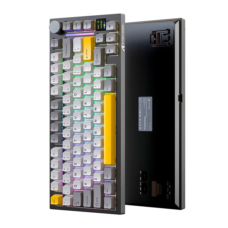 Teclado Mecanico Attack Shark X820 Ultra, RGB, Switch Flying Fish, Tri-Mode, Star Black, X820-ULTRA-STAR-BLACK - miniatura 4