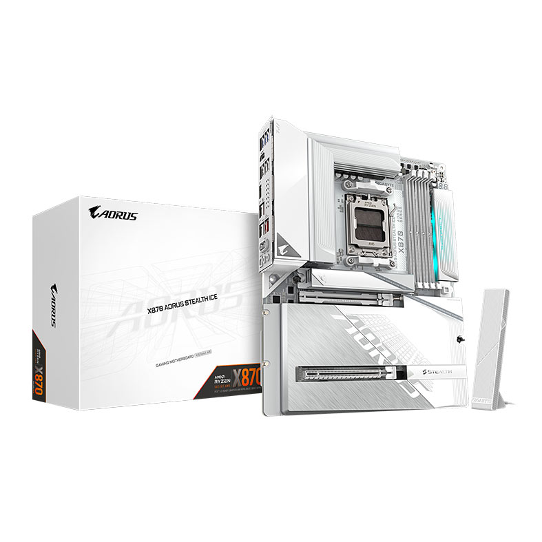 PRE VENDA - Placa Mae Gigabyte X870 Aorus Stealth Ice, DDR5, Socket AMD AM5, ATX, Chipset AMD X870, X870-A-STEALTH-ICE - miniatura 3