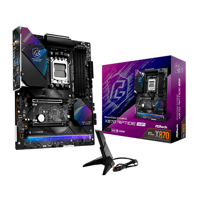 PRE VENDA - Placa Mae AsRock X870 Riptide WiFi, DDR5, Socket AM5, ATX, Chipset AMD X870, X870-RIPTIDE-WIFI - miniatura 3