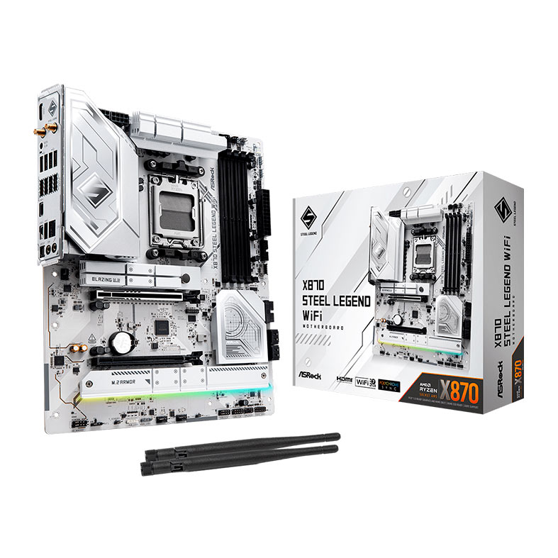 PRE VENDA - Placa Mae AsRock X870 Steel Legend WiFi, DDR5, Socket AMD AM5, ATX, Chipset AMD X870, X870-STEEL-LEGEND-WIFI - miniatura 3