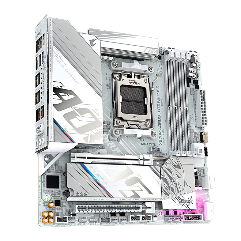 Placa Mae Gigabyte X870M Aorus Elite Wifi7 ICE, DDR5, Socket AMD AM5, M-ATX, Chipset AMD X870, X870M-A-ELITE-WF7-ICE - miniatura 4