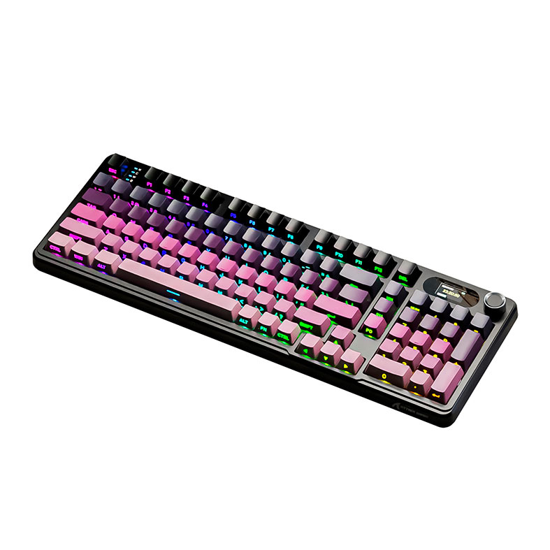 Teclado Mecanico Attack Shark X98PRO, RGB, Switch Blueberry, Tri-Mode, Rosa, X98-PRO-PINK - miniatura 4