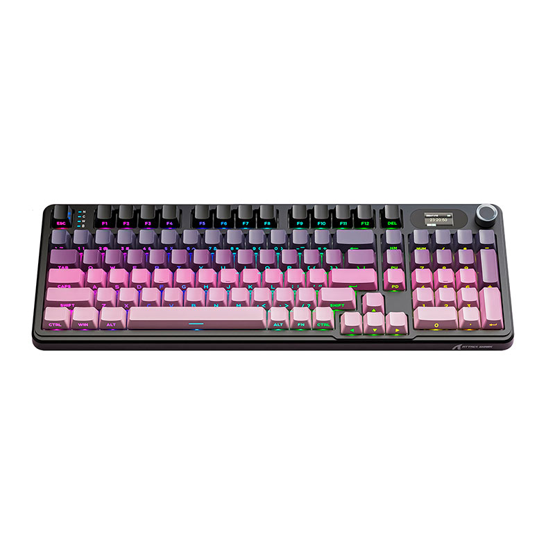 Teclado Mecanico Attack Shark X98PRO, RGB, Switch Blueberry, Tri-Mode, Rosa, X98-PRO-PINK